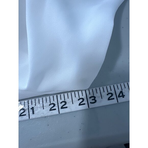 Lorenza Blau Crochet Lace Blouse Women 36 Ruffle Trim Tie Neck White Polyester - Picture 5 of 7